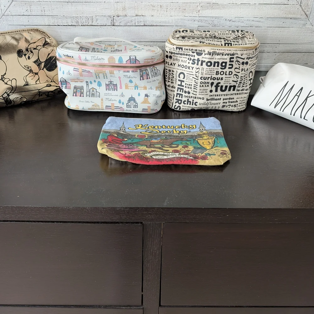 Set Of Five Makeup Bags-Dusney, Kate Spade, Rae Dunn - Picture 1 of 9